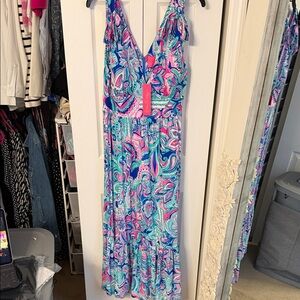 Lilly Pulitzer Maxine Dress Midi MAXI Living The Dream Size 12